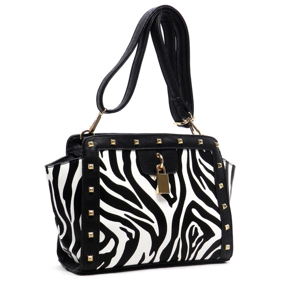 NEW Zebra Studded Handbag - Picture 3 of 3